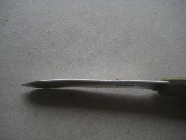 George V Yellow Bakerlite Plastic Hafted Silver Bladed Folding Fruit Knife - 7