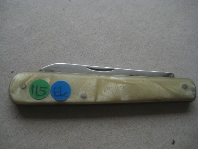 George V Yellow Bakerlite Plastic Hafted Silver Bladed Folding Fruit Knife - 8