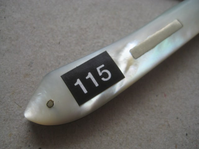 George V Mother of Pearl Hafted Silver Bladed Folding Fruit Knife - 3