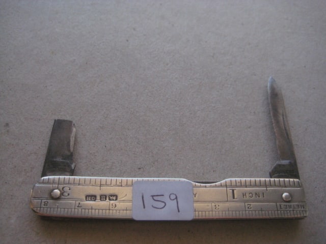 George V Silver Sided Extending Ruler Twin Steel Bladed Folding Penknife: Title: George V Silver Sided Extending Ruler Twin Steel Bladed Folding Penknife Description: George V Silver Extending Ruler Sided Twin Steel Bladed Folding Penknife. Th