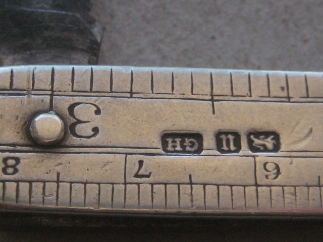 George V Silver Sided Extending Ruler Twin Steel Bladed Folding Penknife - 4