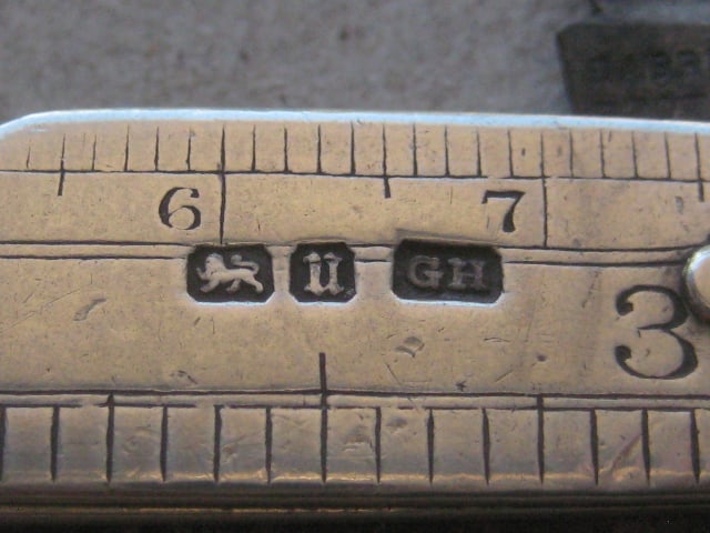 George V Silver Sided Extending Ruler Twin Steel Bladed Folding Penknife - 6