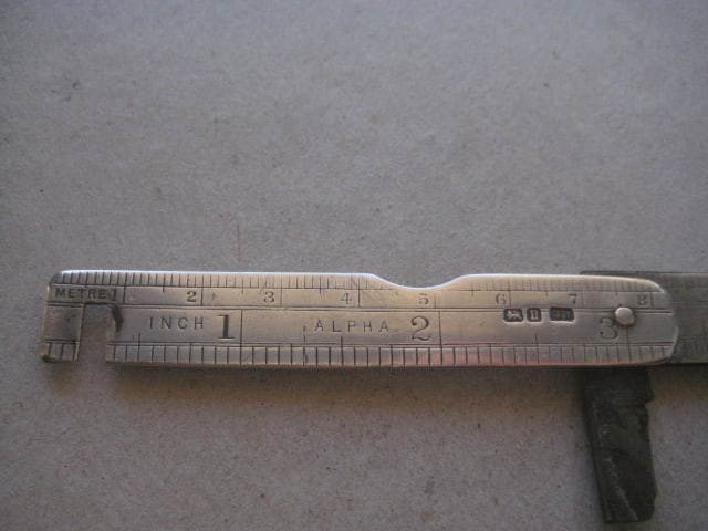 George V Silver Sided Extending Ruler Twin Steel Bladed Folding Penknife - 8