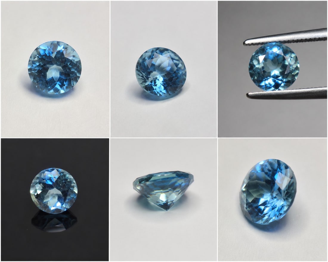 Natural Blue Topaz 3.53ct Round Cut 8.9mm Loose Gemstone: Title: Natural Blue Topaz 3.53ct Round Cut 8.9mm Loose Gemstone Description: Natural Blue Topaz weighing 3.53 carats, beautifully cut in a classic round shape measuring 8.9 mm. This gemstone