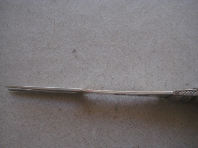 Victorian Mother of Pearl Hafted Silver Bladed Folding Fruit Fork - 9
