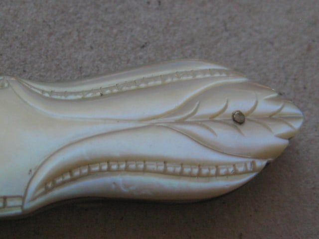 Victorian Mother of Pearl Hafted Silver Bladed Folding Fruit Knife - 5