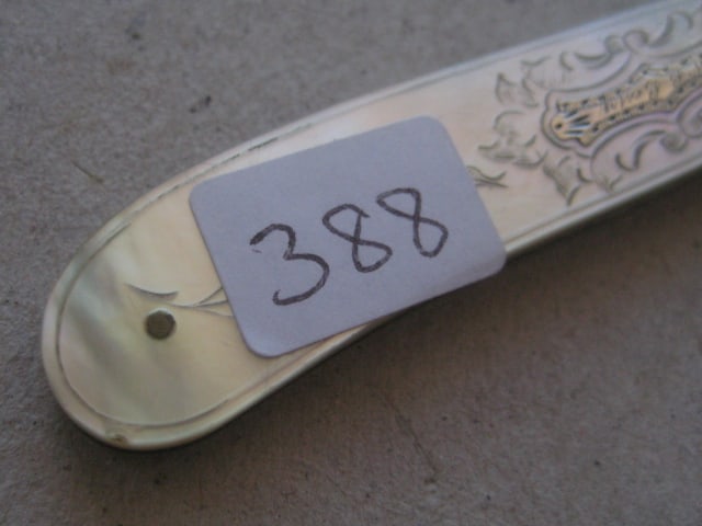Victorian Mother of Pearl Hafted Silver Bladed Folding Fruit Knife - 4