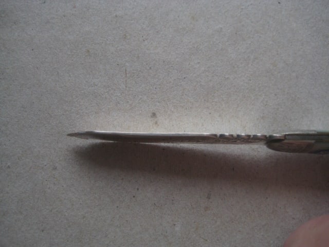 George V Mother of Pearl Hafted Silver Bladed Folding Fruit Knife - 7