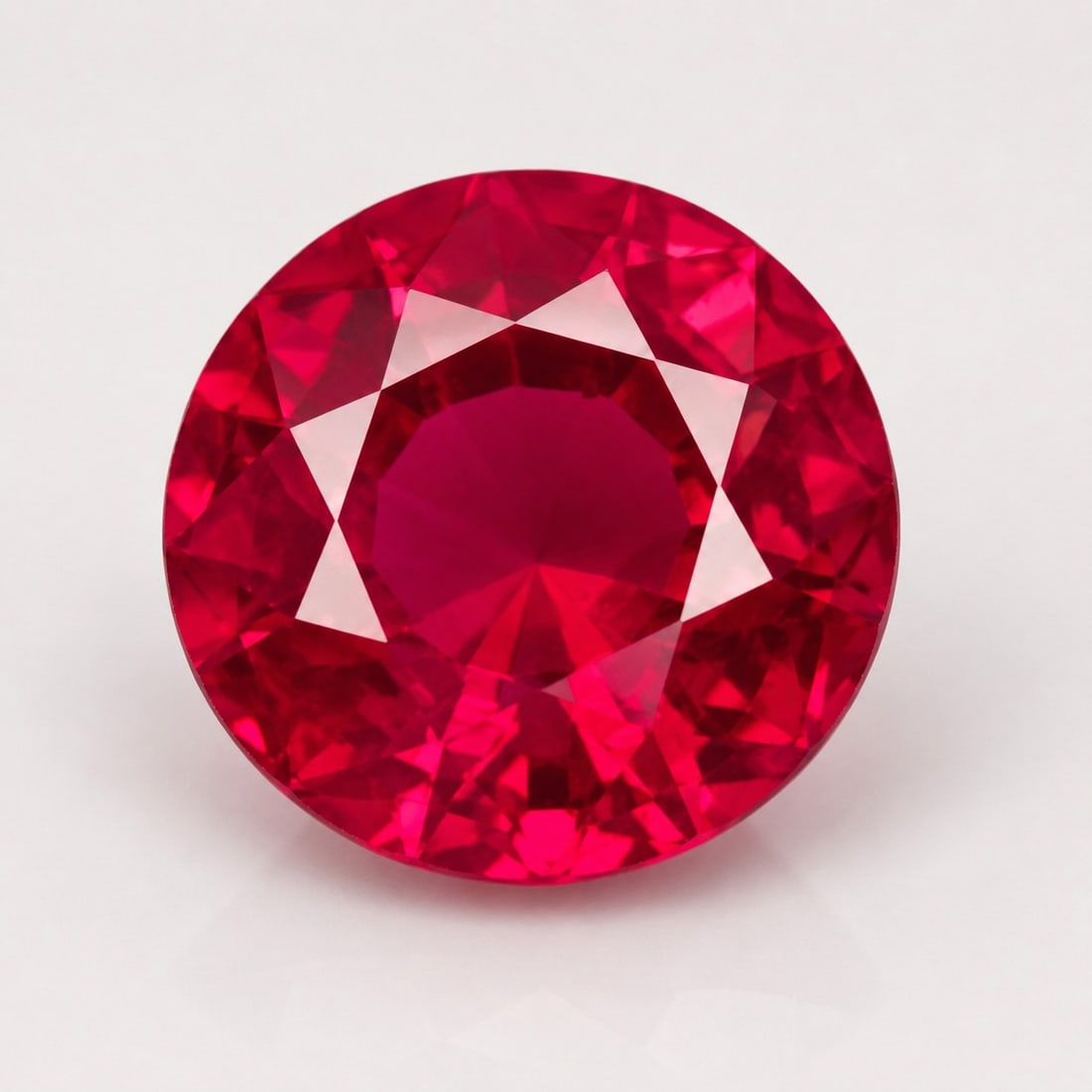 Ruby Corundum Round Cut Loose Gemstone 10 mm Approx. 4.4 Ct: Title: Ruby Corundum Round Cut Loose Gemstone 10 mm Approx. 4.4 Ct Description: Beautiful Ruby Corundum loose gemstone with a brilliant round cut. Measuring approximately 10 mm in diameter and