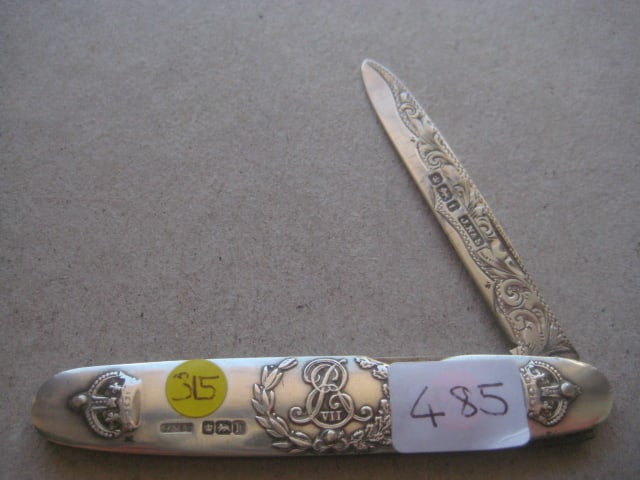 Rare Edwardian All Silver Folding Fruit Knife (1 of 11)