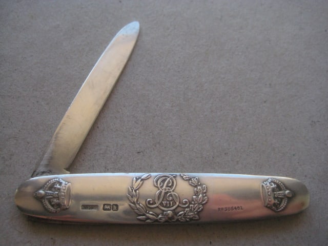 Rare Edwardian All Silver Folding Fruit Knife - 2