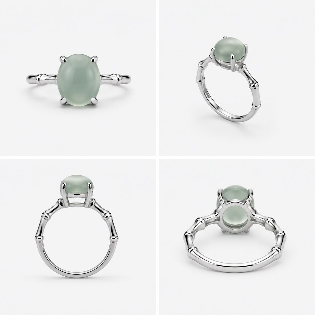 Natural Moonstone Adjustable Sterling Silver Ring – 925 Silver (1 of 1)