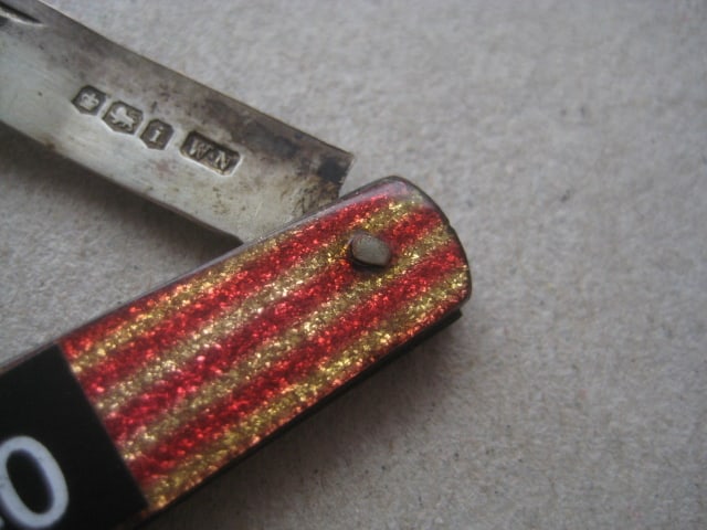 Rare George V Bakerlite Plastic Hafted Silver Bladed Folding Fruit Knife - 4