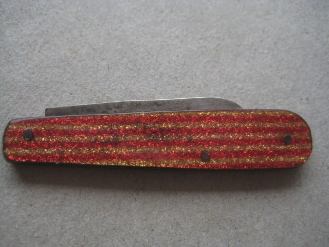 Rare George V Bakerlite Plastic Hafted Silver Bladed Folding Fruit Knife - 9