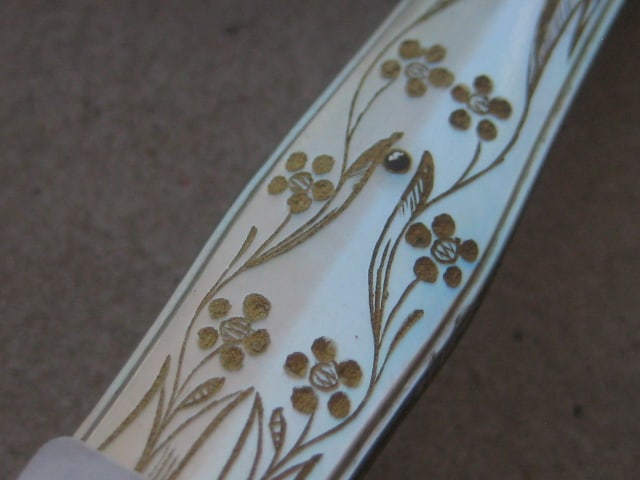 Victorian Mother of Pearl Hafted Silver Bladed Folding Fruit Knife - 5