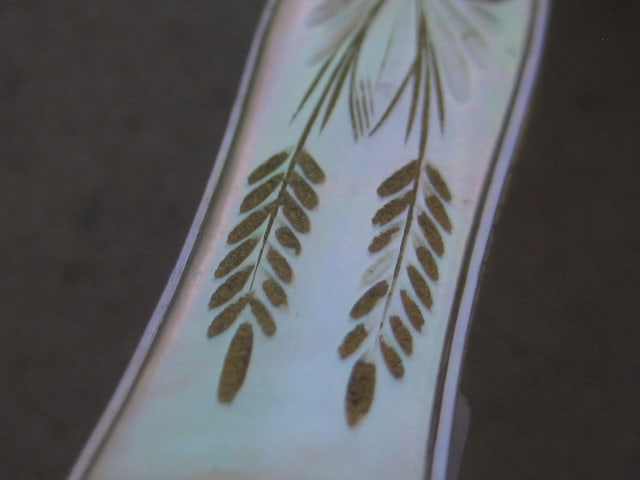Victorian Mother of Pearl Hafted Silver Bladed Folding Fruit Knife - 7