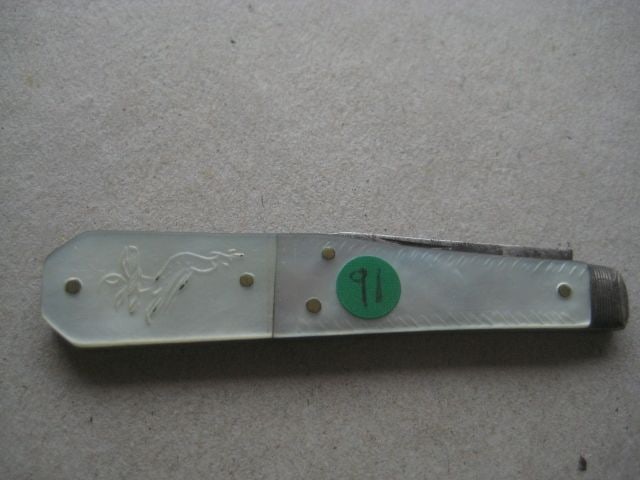 William IV Mother of Pearl Hafted Quill Bladed Folding Fruit Knife - 7