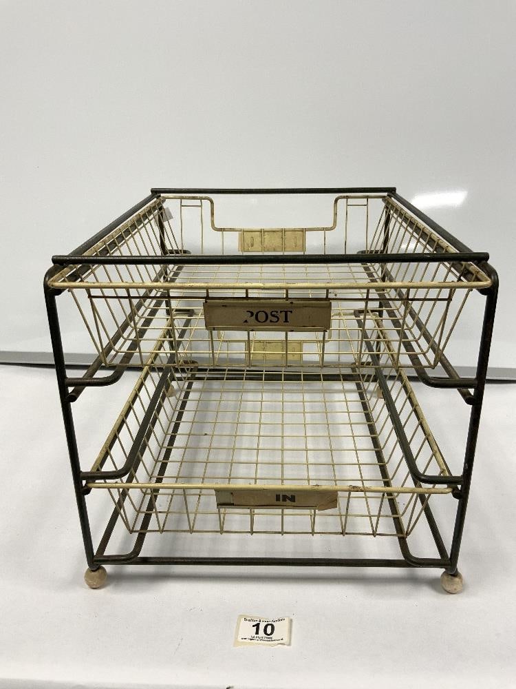 1960'S Wire Office Two Drawer Paper/Letter Rack: Title: 1960'S Wire Office Two Drawer Paper/Letter Rack Description: 1960'S Wire Office Two Drawer Paper/Letter Rack Condition: Used Delivery option: Collection & Delivery Location: TN16 Category: