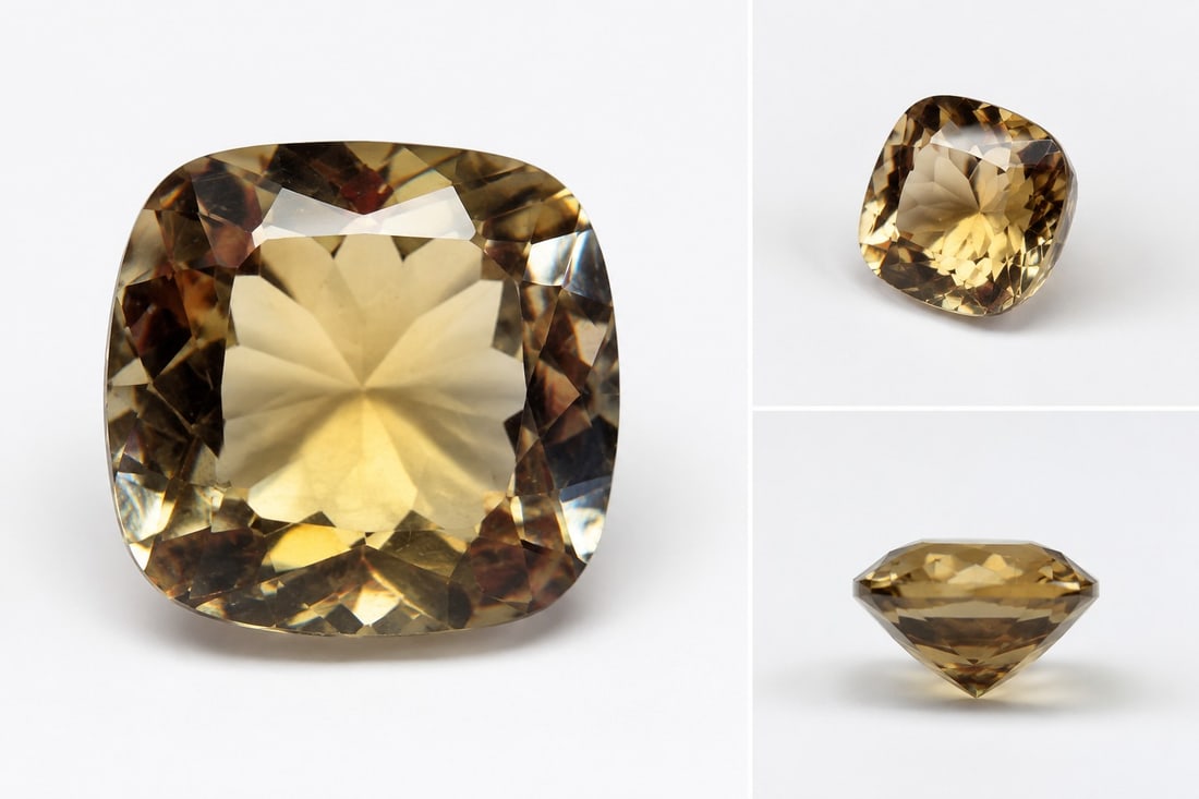 Natural Citrine Cushion Cut Gemstone 7.45 Carats – 13 × 13 mm: Title: Natural Citrine Cushion Cut Gemstone 7.45 Carats – 13 × 13 mm Description: Beautiful natural citrine gemstone featuring a classic cushion cut with excellent brilliance and a warm