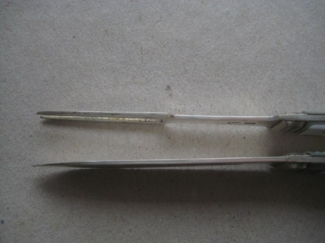 Rare George III Matching Mother of Pearl Hafted Silver Bladed Folding Fruit Knife and Fork - 10