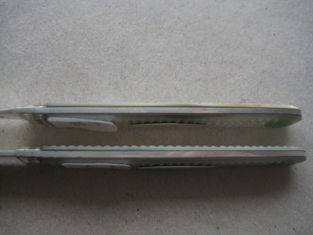 Rare George III Matching Mother of Pearl Hafted Silver Bladed Folding Fruit Knife and Fork - 9