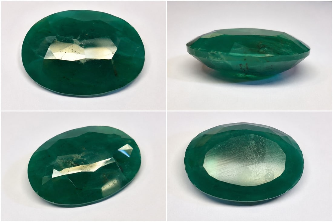 Large Green Gemstone 15.67ct Oval Cut 24.5 × 15.9mm Loose Stone (1 of 1)