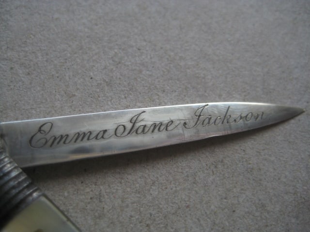 George III Mother of Pearl Hafted Silver Bladed Folding Fruit Knife - 3