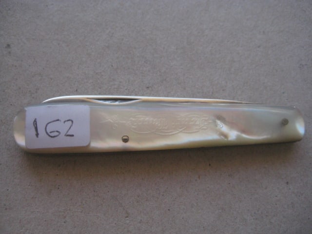 Edwardian Mother of Pearl Hafted Silver Bladed Folding Fruit Knife - 10