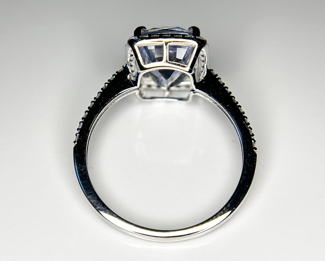 Beautiful 4.95ct Unheated Ceylon Blue Sapphire With Natural Diamonds & 18k Gold - 6