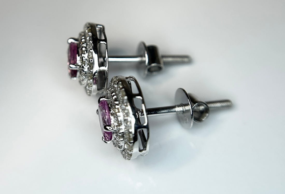 Beautiful 0.75 CT Unheated Ceylon Pink Sapphire With Natural Diamonds & 18k Gold - 8