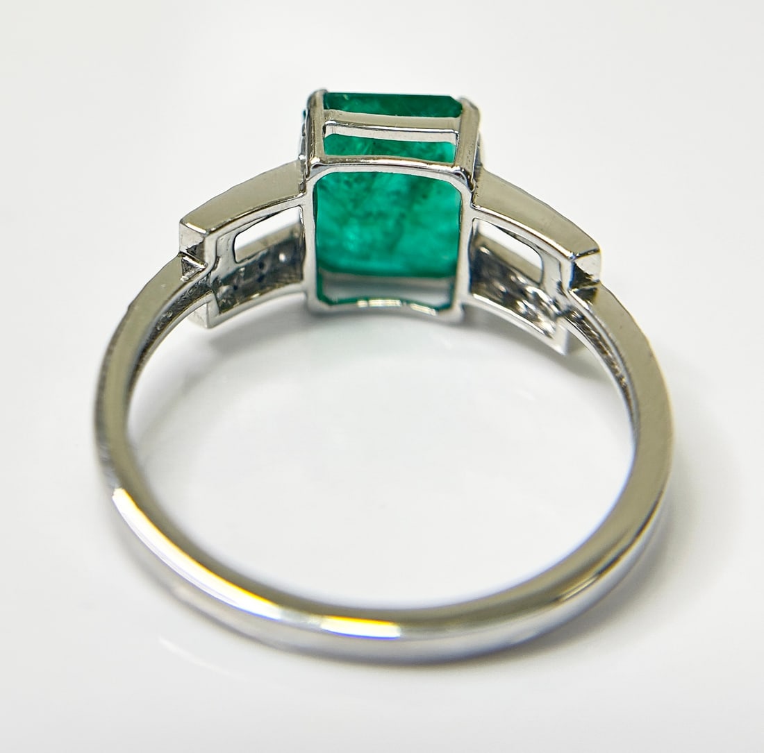 Beautiful Natural 2.64 CT Emerald Ring With Natural Diamonds & Platinum 950 - 6
