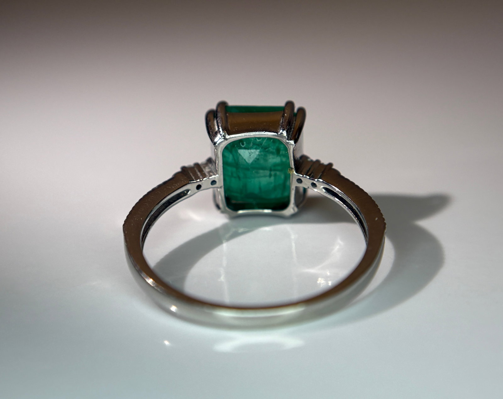 Beautiful 3.20 CT Natural Emerald Ring With Natural Diamonds & Platinum 950 - 8