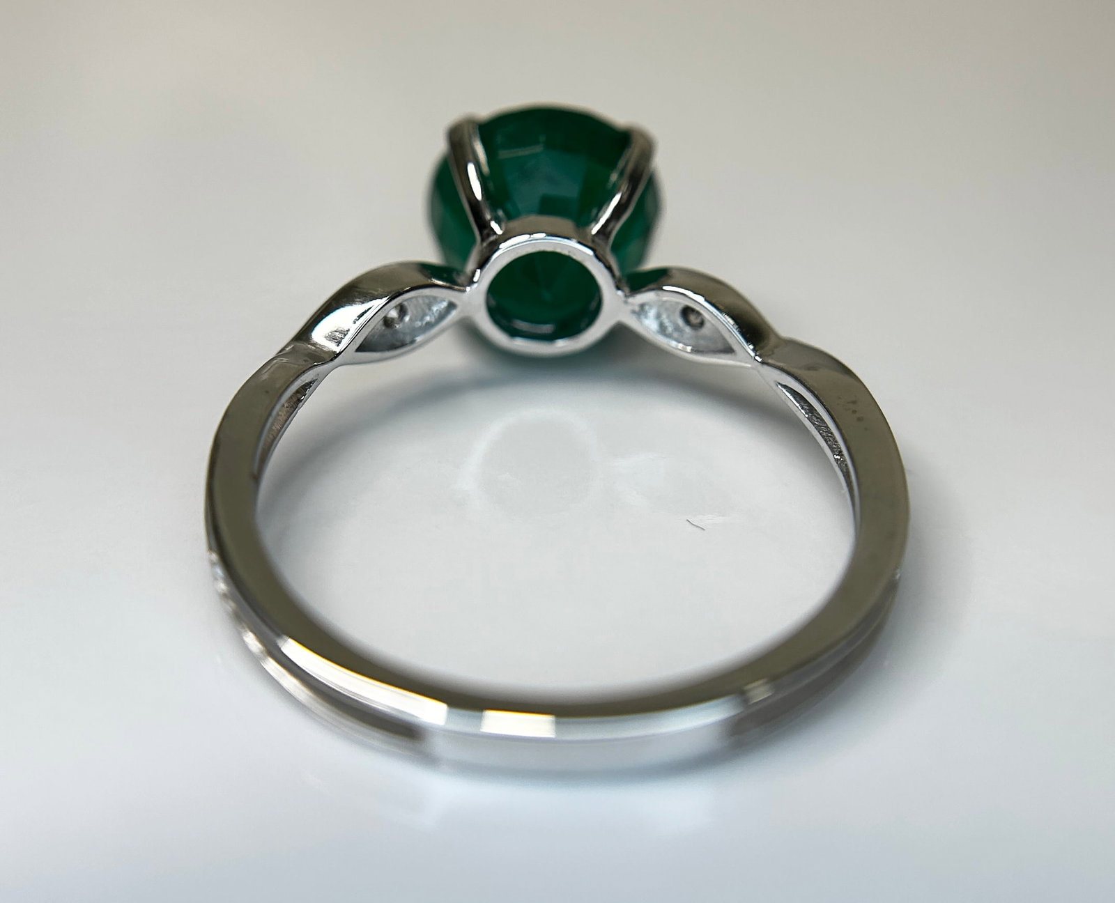 Beautiful 2.74 CT Natural Emerald Ring With Natural Diamonds & Platinum 950 - 6