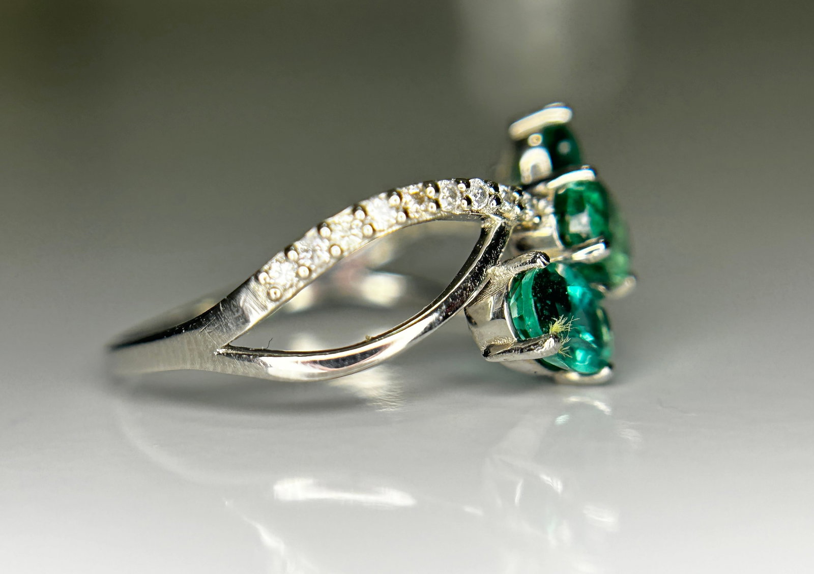 Beautiful 1.50 CT Natural Emerald Ring With Natural Diamonds & Platinum 950 - 6