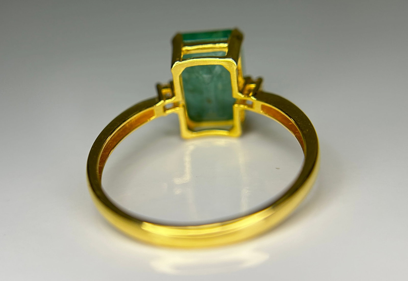Beautiful Natural Emerald 3.51 CT With Natural Diamonds & 18k Gold - 5