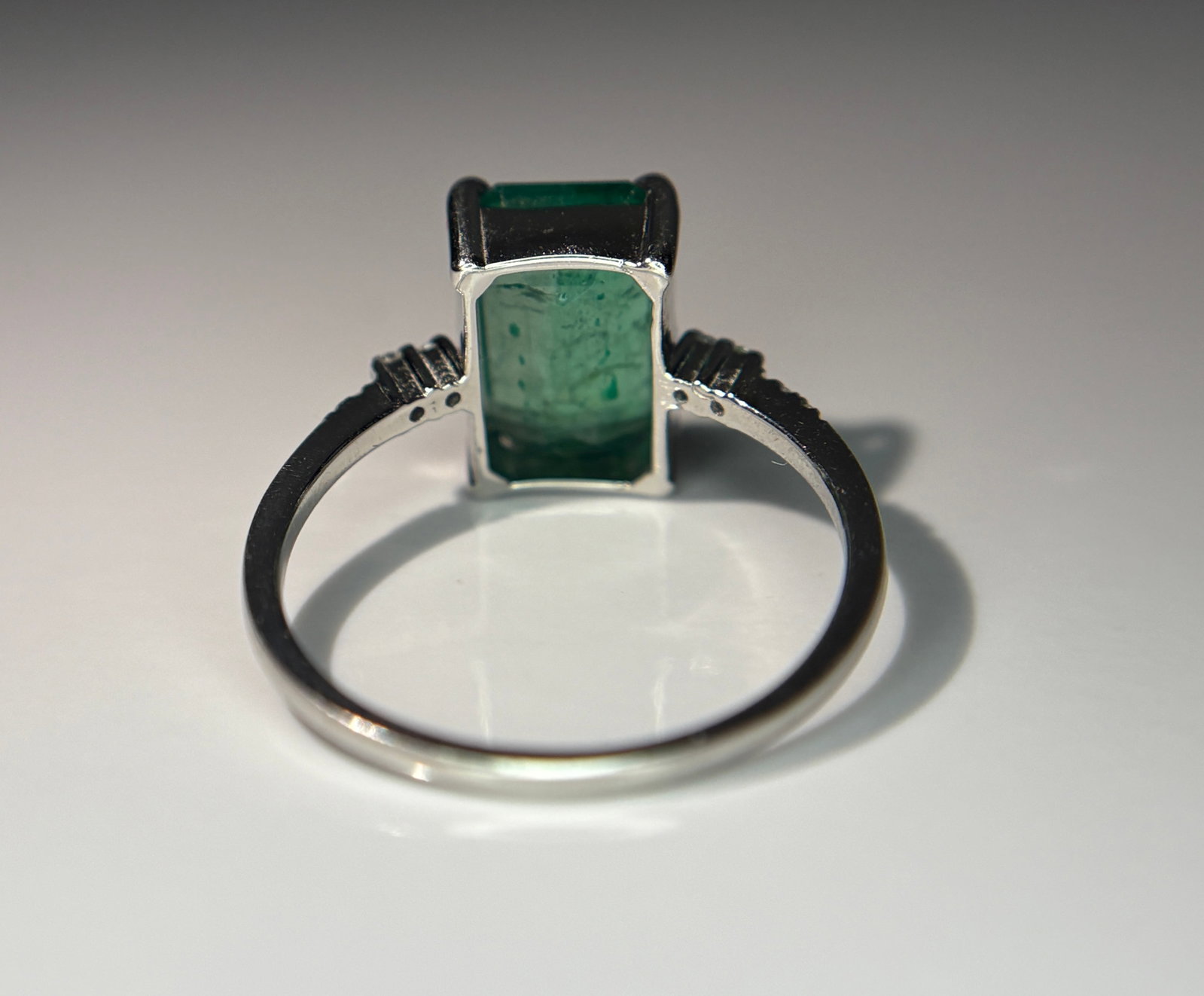 Beautiful 3.00 CT Natural Emerald Ring With Natural Diamonds & Platinum 950 - 7