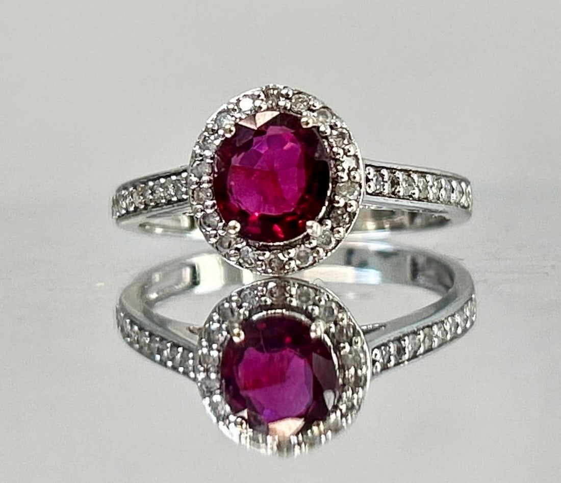Natural Burma Ruby Unheated/Untreated With Natural Diamonds & 18k Gold (1 of 6)