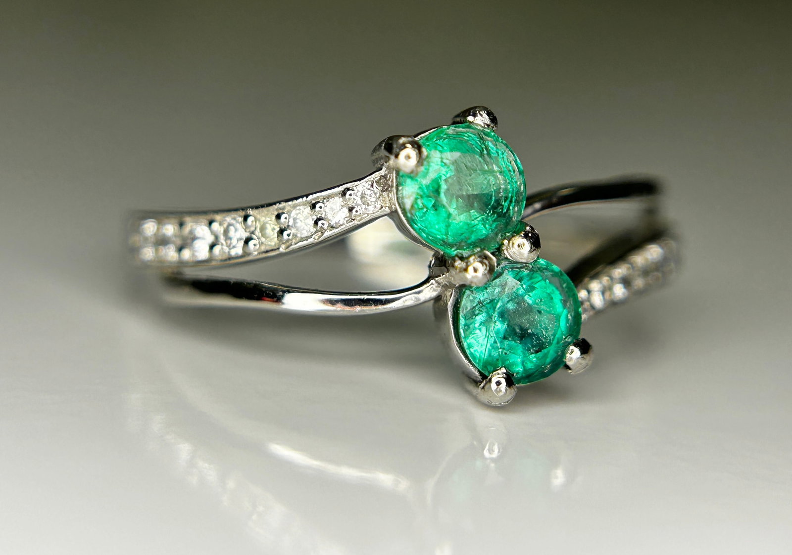 Beautiful 0.78Ct Natural Emerald Ring With Natural Diamonds & Platinum 950 - 3