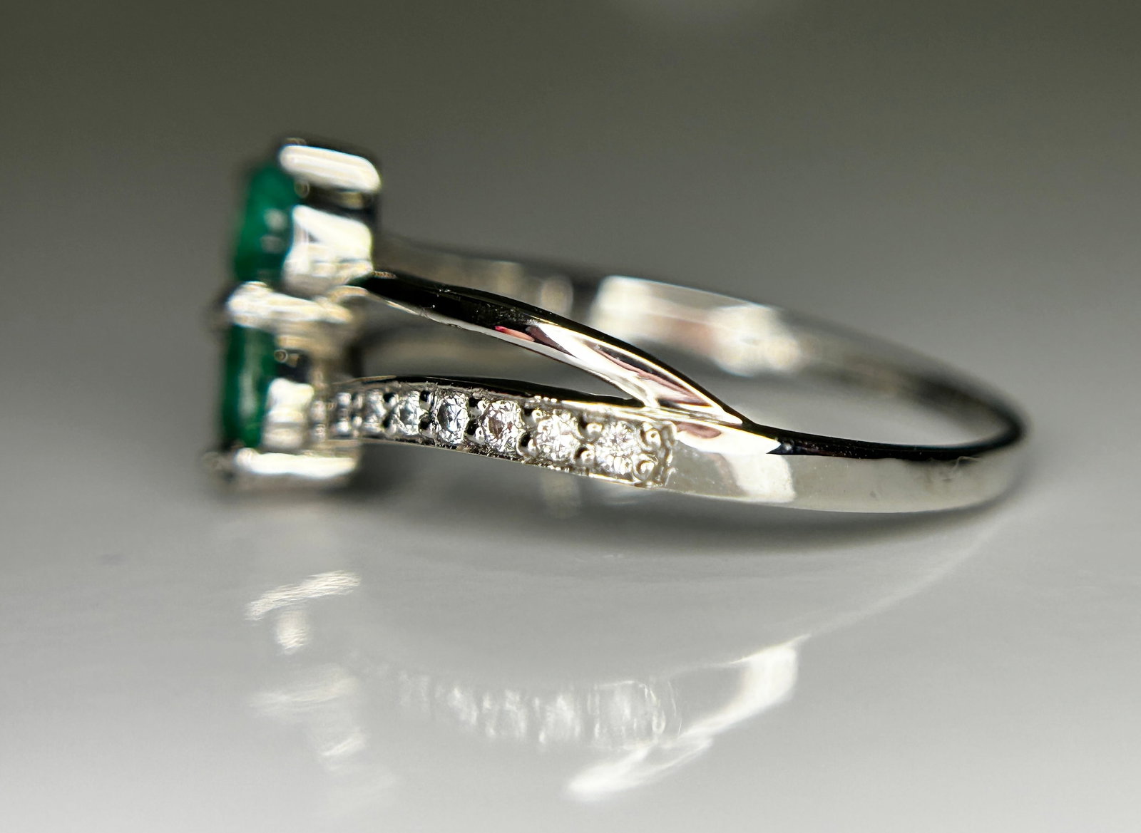 Beautiful 0.78Ct Natural Emerald Ring With Natural Diamonds & Platinum 950 - 6