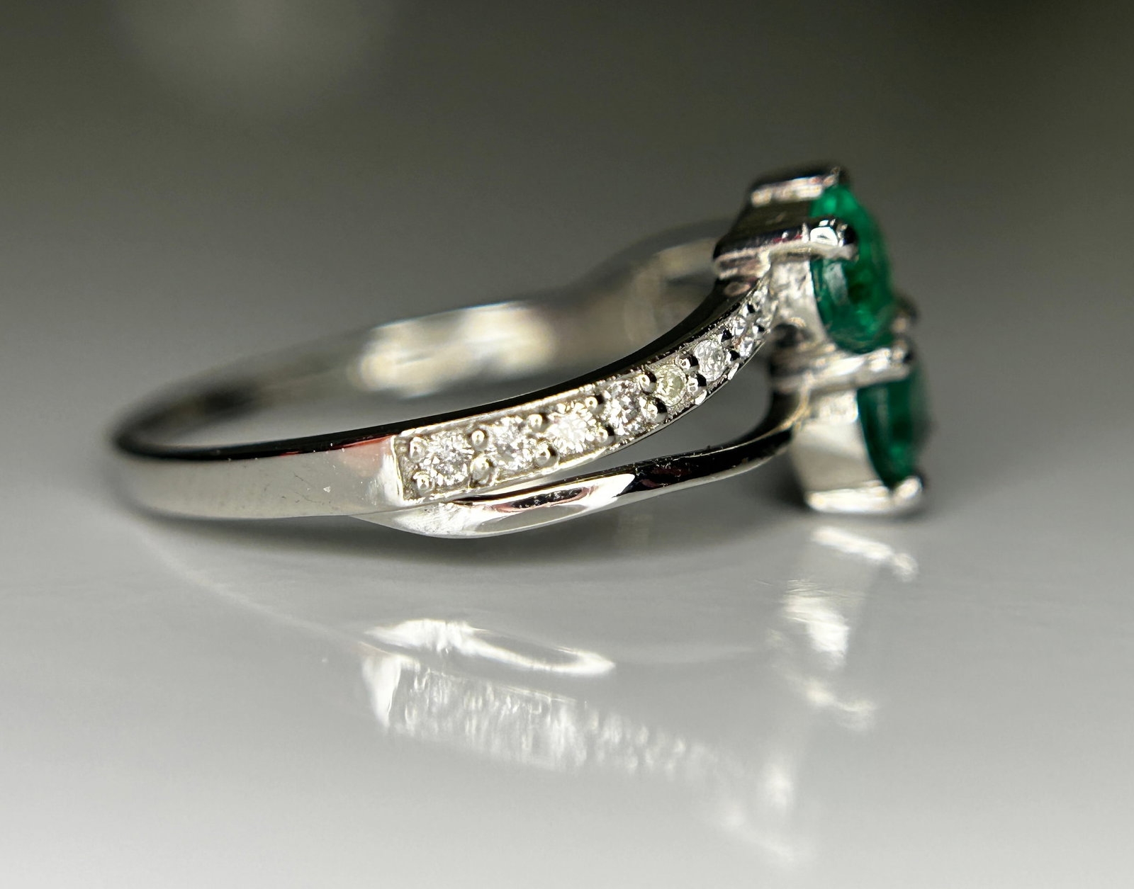 Beautiful 0.78Ct Natural Emerald Ring With Natural Diamonds & Platinum 950 - 8