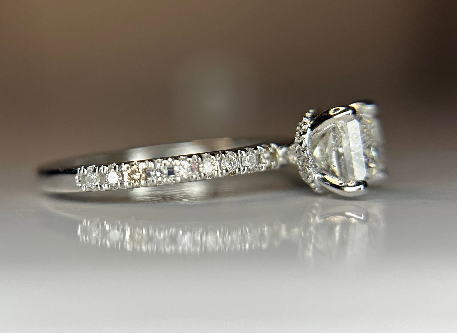 Beautiful 1.24ct Princess Cut Untreated Natural Solitaire Diamond & 18k Gold - 5