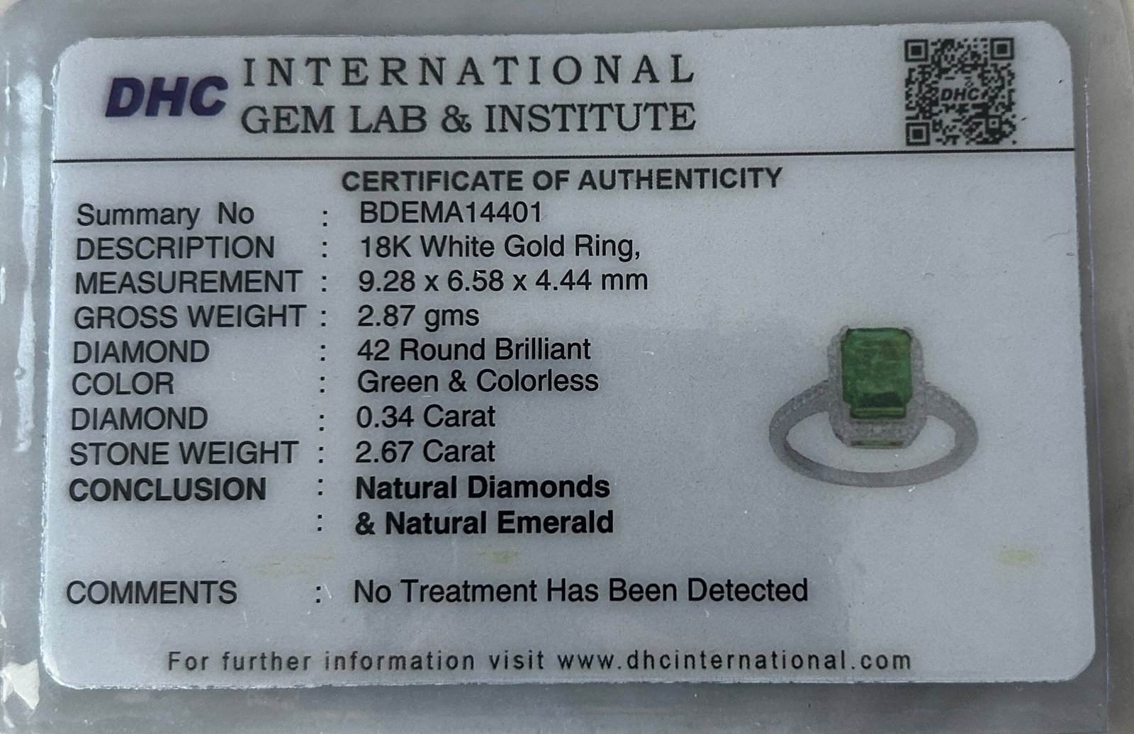 Beautiful 2.67ct Natural Columbian Emerald With Natural Diamonds & 18k Gold - 12