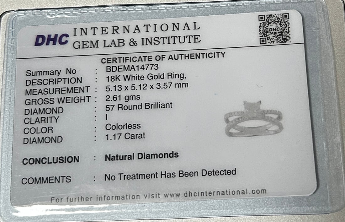 Beautiful 1.17ct Princess Cut Untreated Natural Solitaire Diamond & 18k Gold - 9