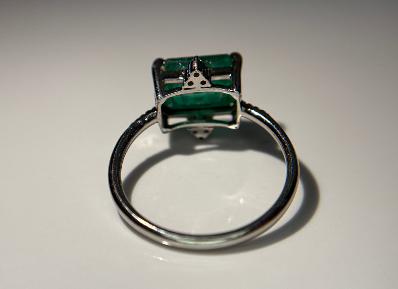 Beautiful 4.05 CT Natural Emerald Ring With Natural Diamonds & Platinum 950 - 6