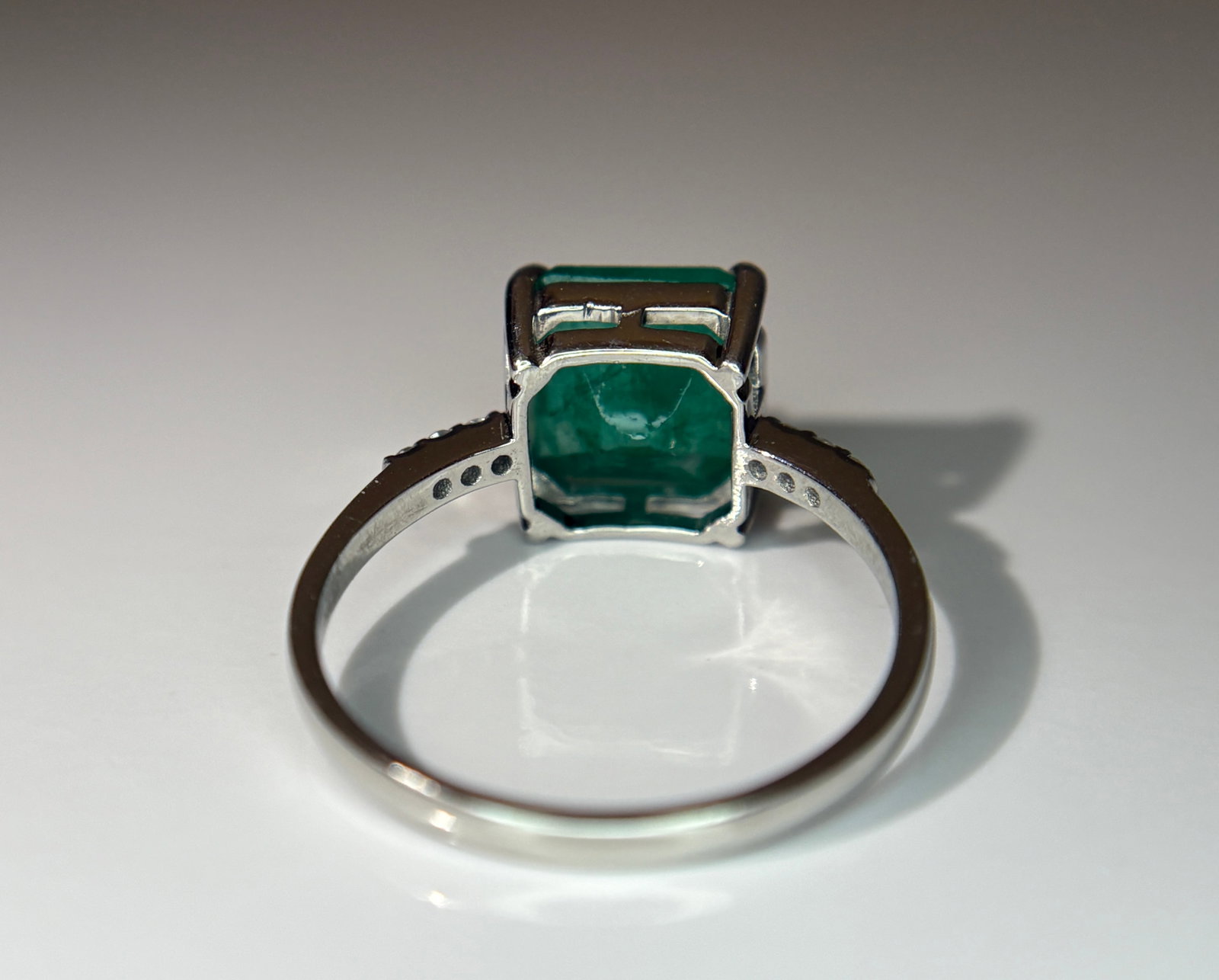 Beautiful 2.65 CT Natural Emerald Ring With Natural Diamonds & Platinum 950 - 6