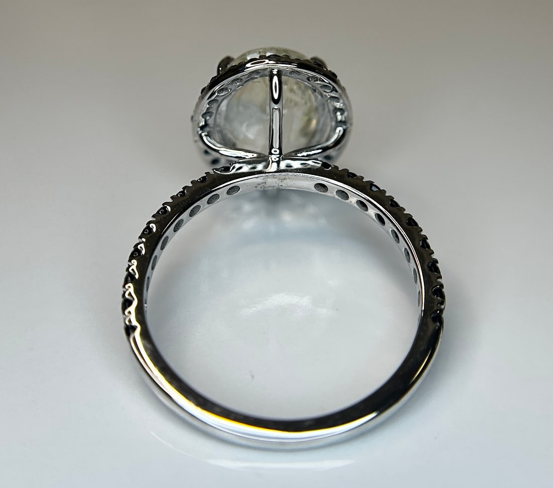 Beautiful 3.56CT Natural Ceylon White Sapphire W Natural Diamonds & 18k Gold - 5