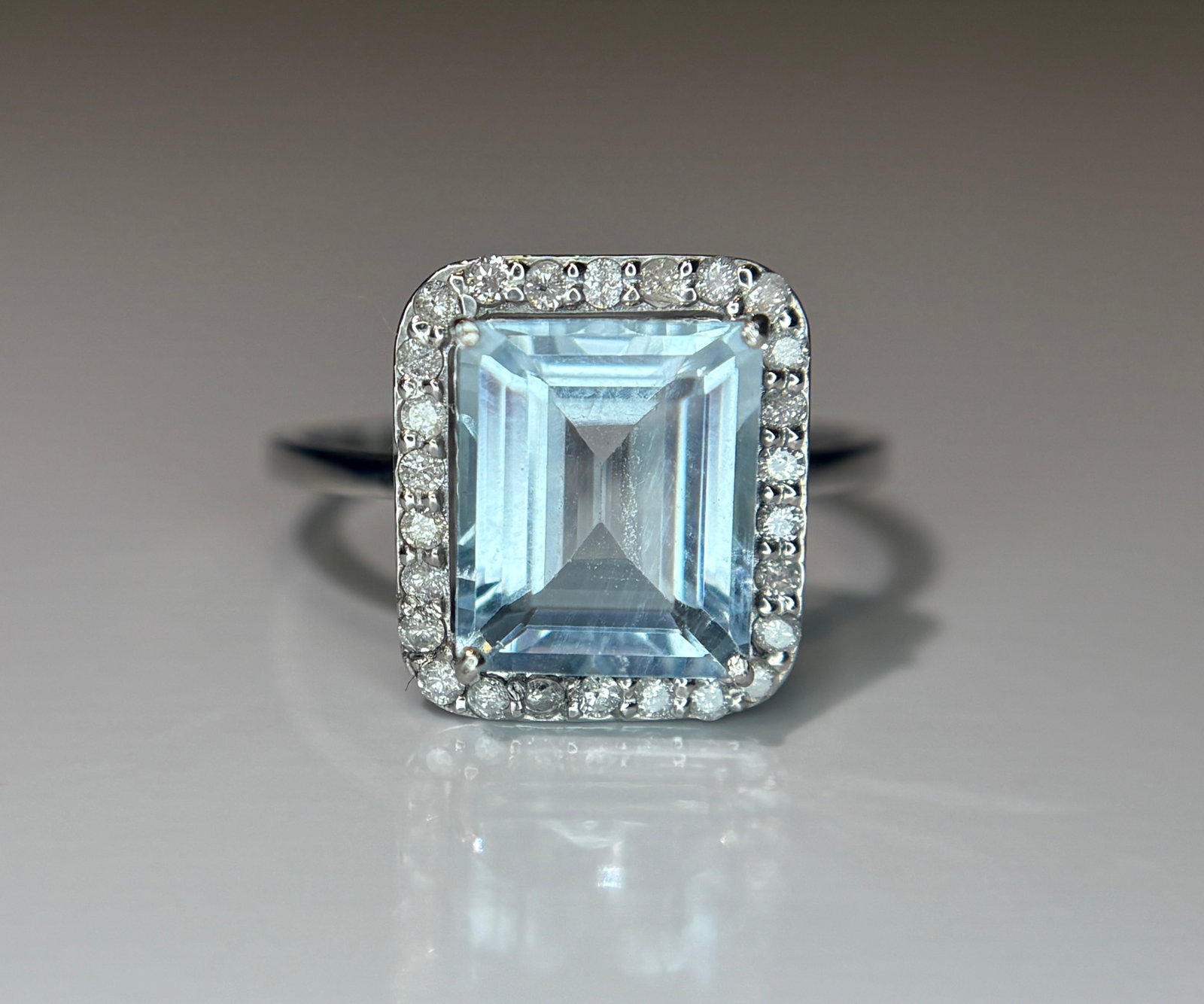 Beautiful 2.71 CT Natural Aquamarine Ring With Natural Diamonds & 950 Platinum - 5