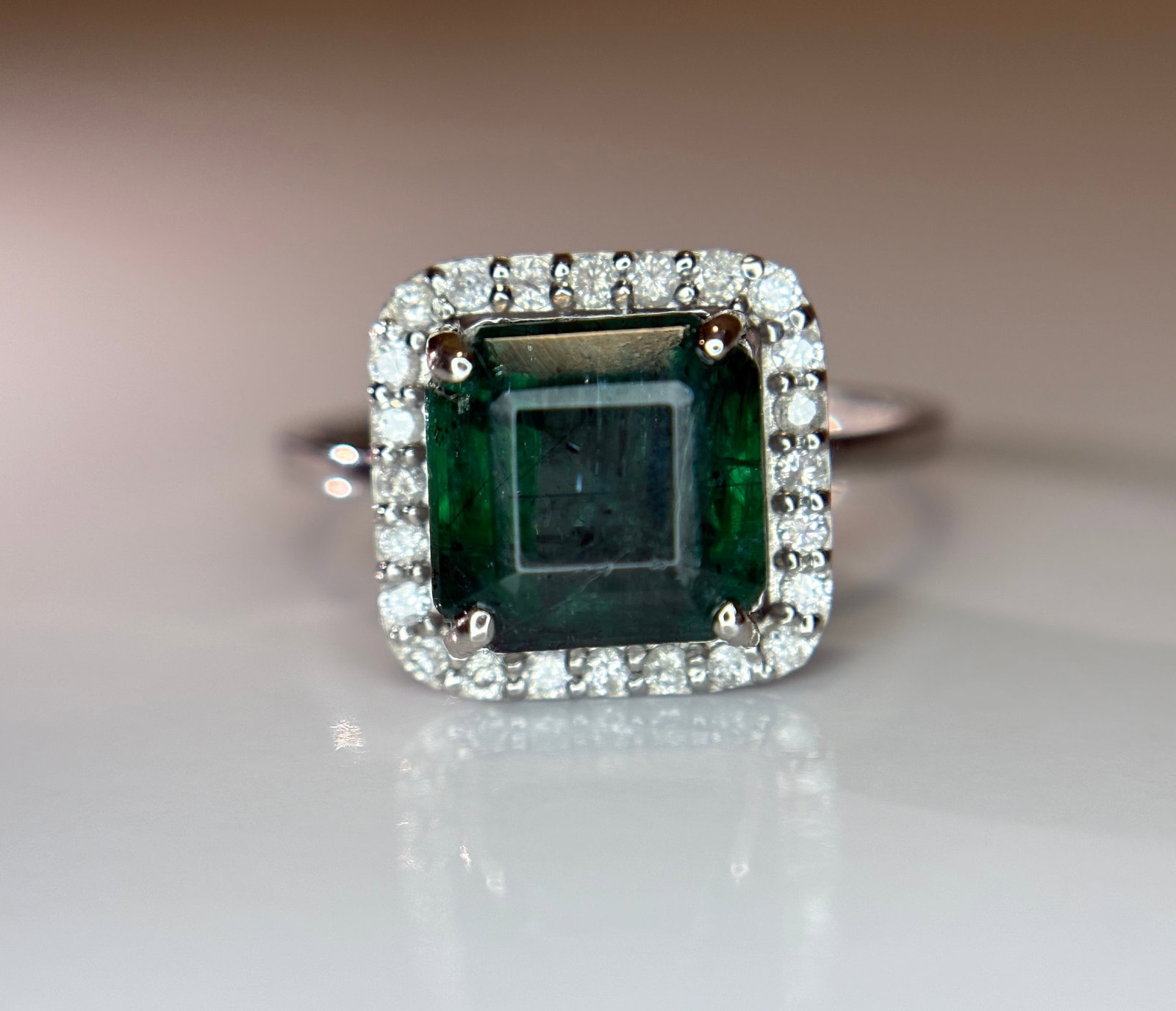 Beautiful 3.88 CT Natural Emerald Ring With Natural Diamonds & Platinum 950 - 11