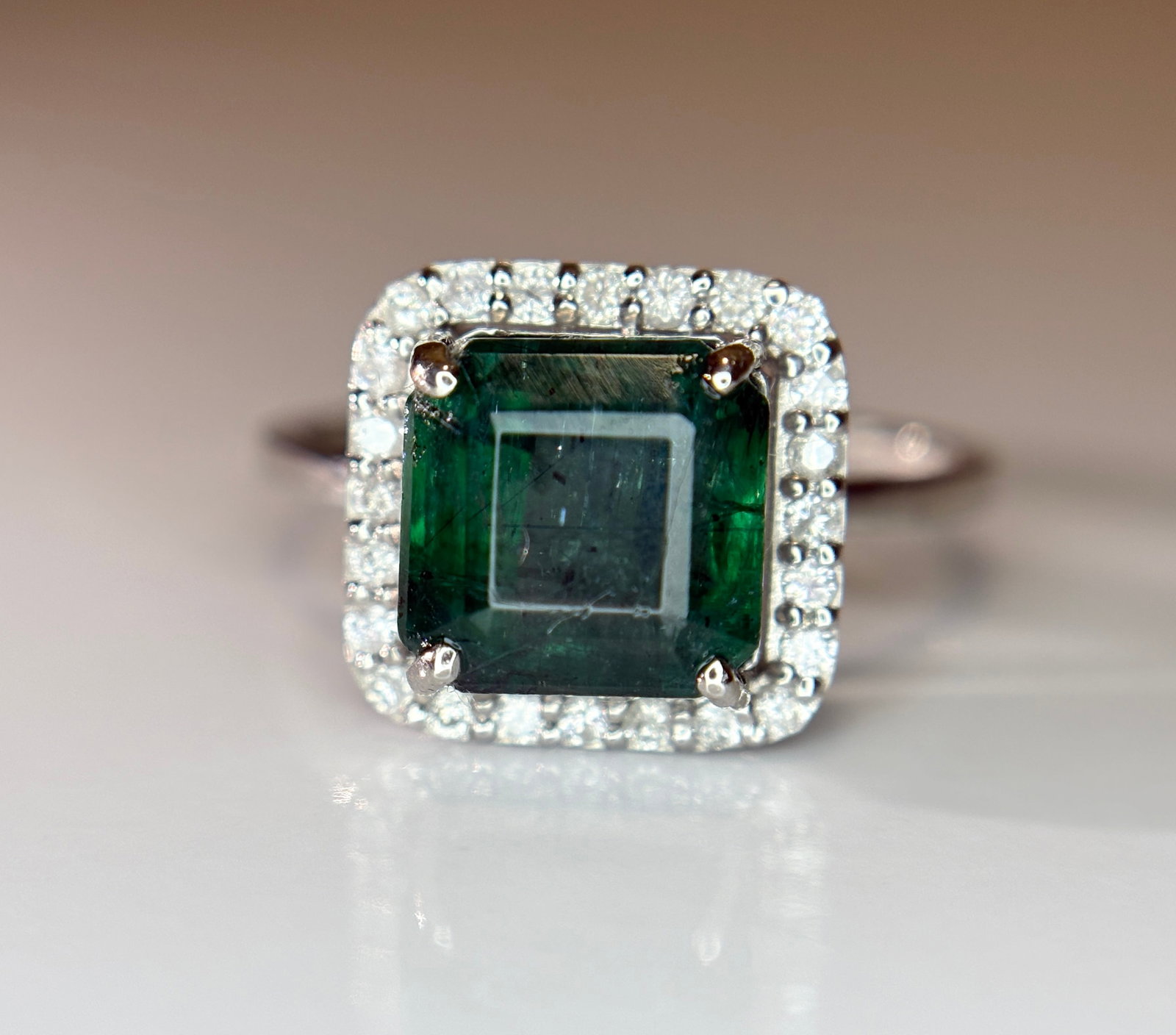 Beautiful 3.88 CT Natural Emerald Ring With Natural Diamonds & Platinum 950 - 2