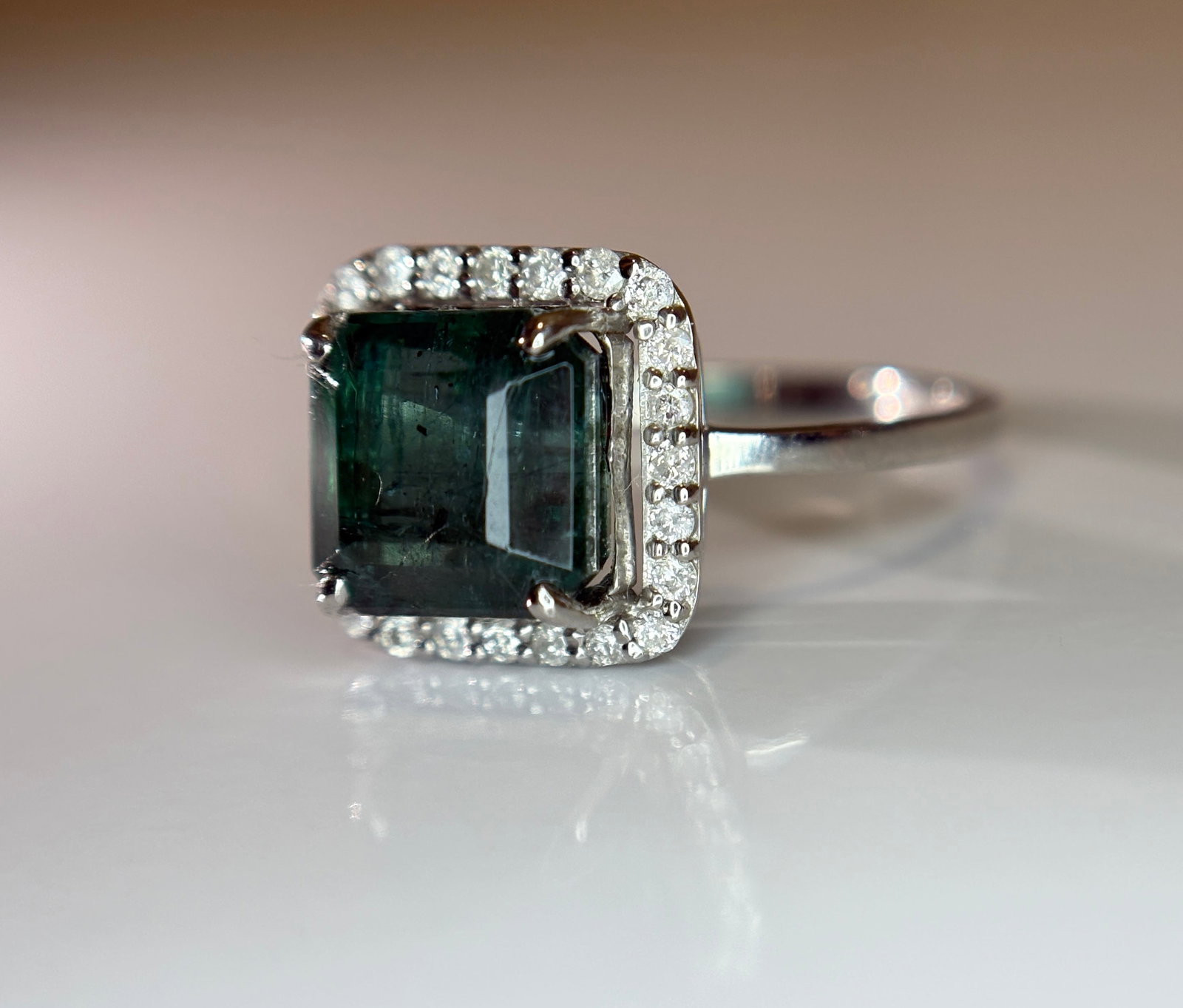 Beautiful 3.88 CT Natural Emerald Ring With Natural Diamonds & Platinum 950 - 4